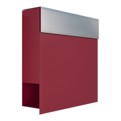 Rd postkasse med indkast i Rustfritstl - moderne design - Manhattan