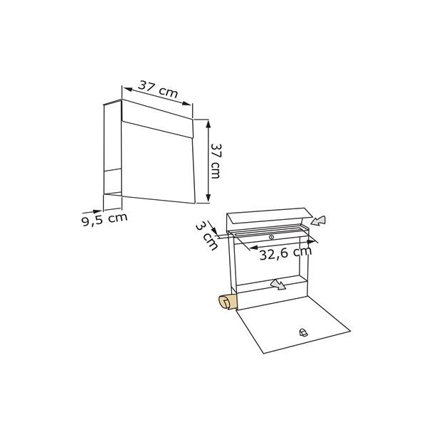 Rustfrit Stl Manhattan postkasse - med stander