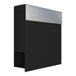 Sort postkasse med indkast i Rustfritstl - moderne design - Manhattan