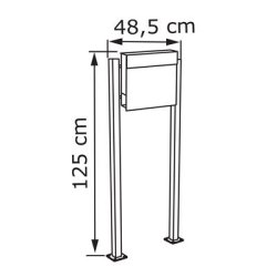 Rustfrit Stl Manhattan postkasse - med stander