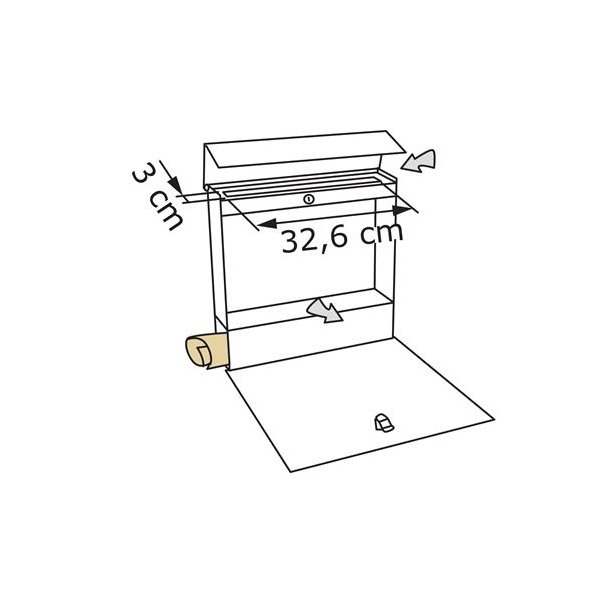 Rust postkasse med indkast i Rustfritstl - moderne design - Manhattan