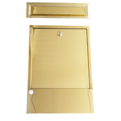 MESSING Indbygnings postkasse - Brevindkast + Ramme med lge
