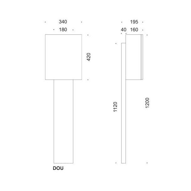 OUTFIT L990 Design postkasse - SORT