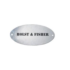Ovalt Navneskilt i Galvaniseret st�l 10,5x22,0 cm