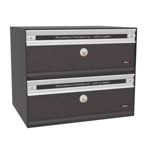Allux postkasseanlg  2 enheder  lodret - PC2 - SORT - u. ls
