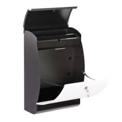 MEFA Penguin postkasse - SORT med RUSTFRISTL front