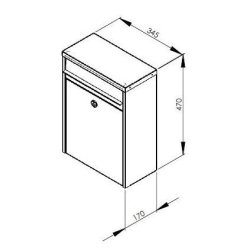 MEFA Piano postkasse i Rustfrit Stl