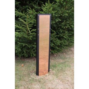 Postkassestander SORT pladestander med kobber front - Allux 1001.